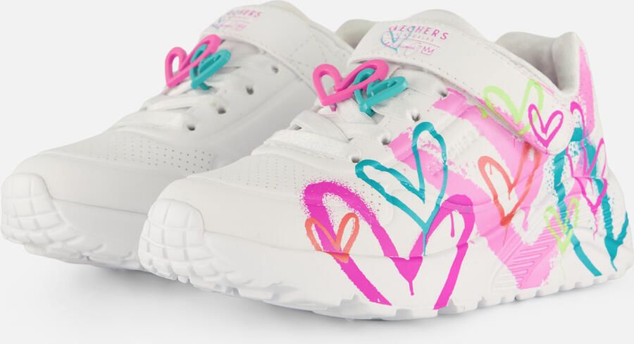 Skechers Uno Lite Graffiti Hearts wit Synthetisch Dames