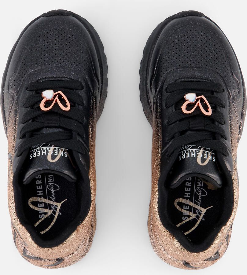 Skechers UNO LITE HEARTDUST FOREVER Meisjes Veterschoenen Zwart Rose Gold - Foto 2