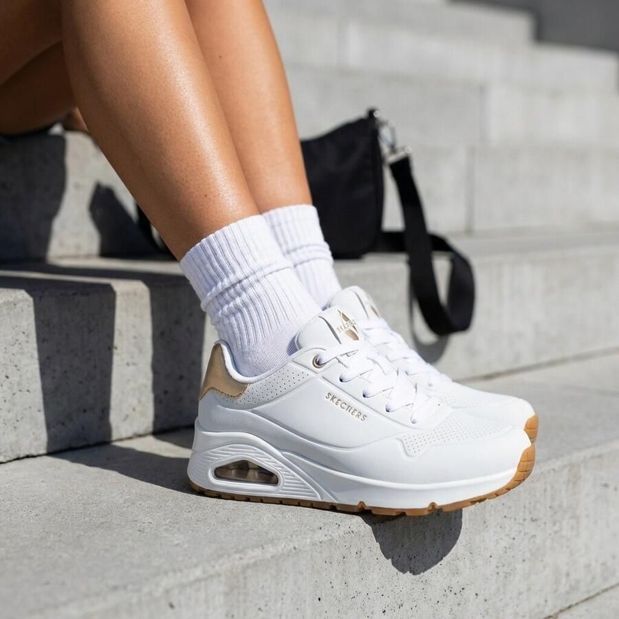 Skechers Sneakers UNO GOLDEN AIR Vrijetijdsschoen lage schoen veterschoen met metallic inzet - Foto 3