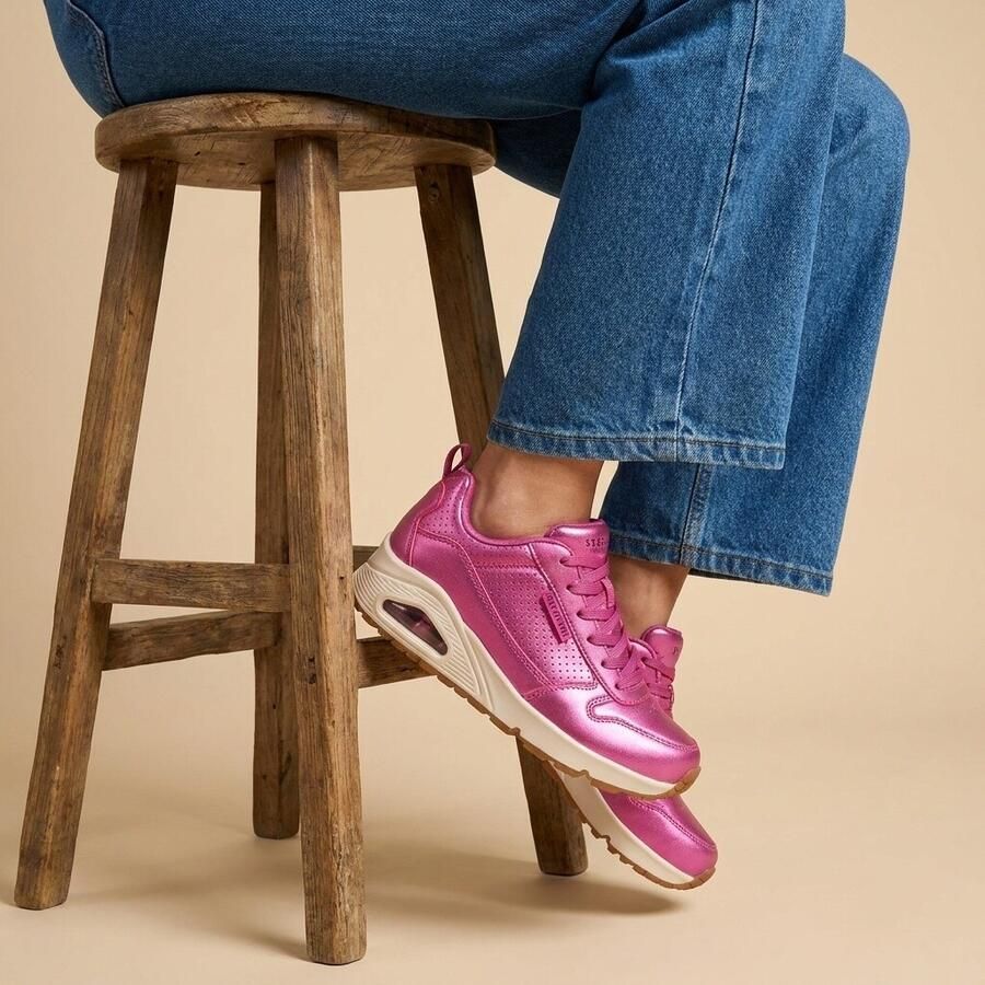 Skechers Sneakers Uno Metallixs sleesneaker plateausneaker veterschoen lage schoen in metallic-look
