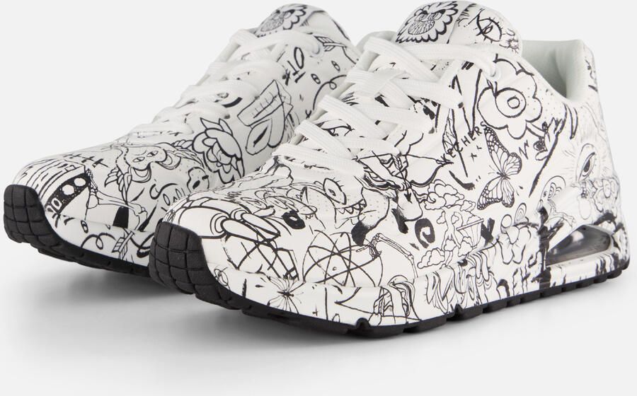 Skechers Sneakers UNO-PROCESS SKETCH met coole schetsprint vrijetijdsschoen lage schoen veterschoen