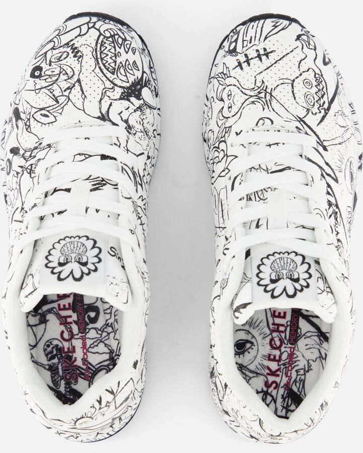 Skechers Sneakers UNO-PROCESS SKETCH met coole schetsprint vrijetijdsschoen lage schoen veterschoen - Foto 2
