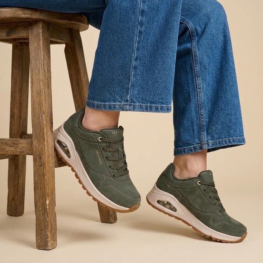 Skechers UNO RUGGED-CHILLPROOF Dames Veterschoenen Olive