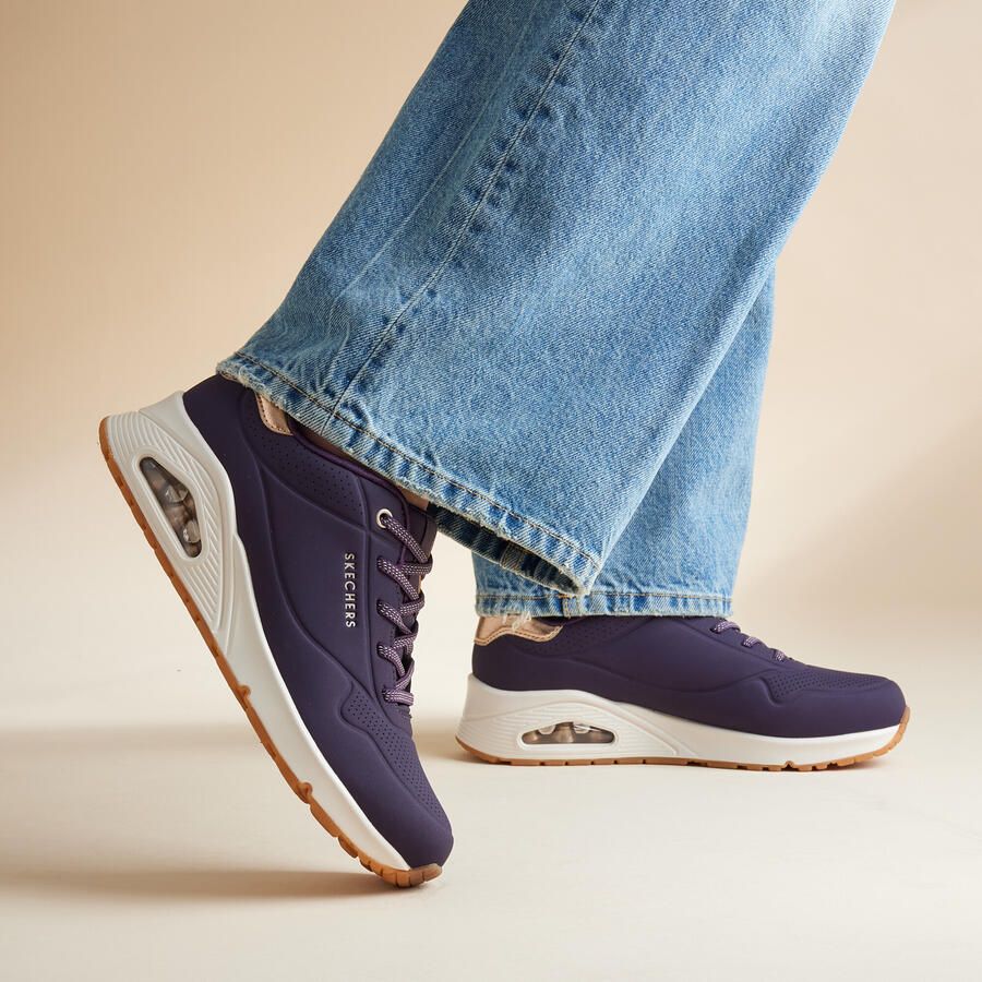 Skechers Sneaker 155196 DKPR UNO-SHIMMER AWAY Donkerpaars