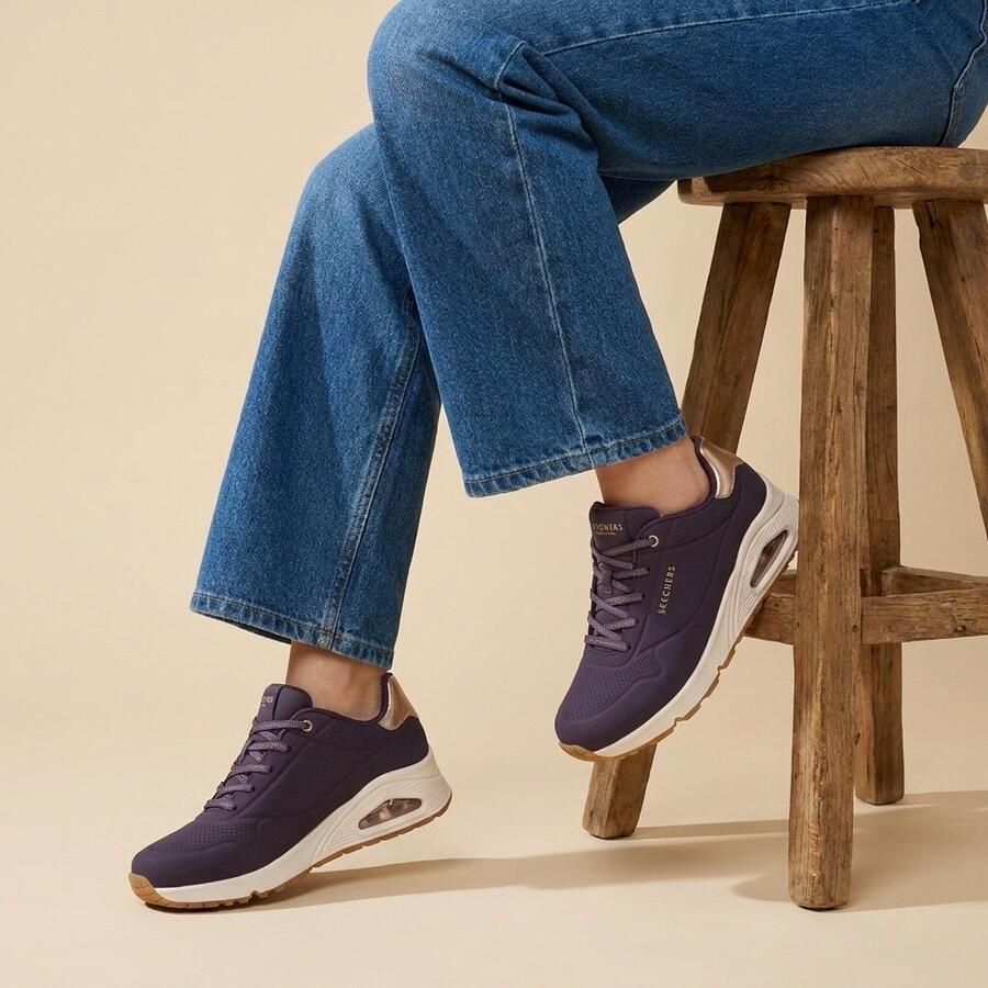 Skechers Sneaker 155196 DKPR UNO-SHIMMER AWAY Donkerpaars