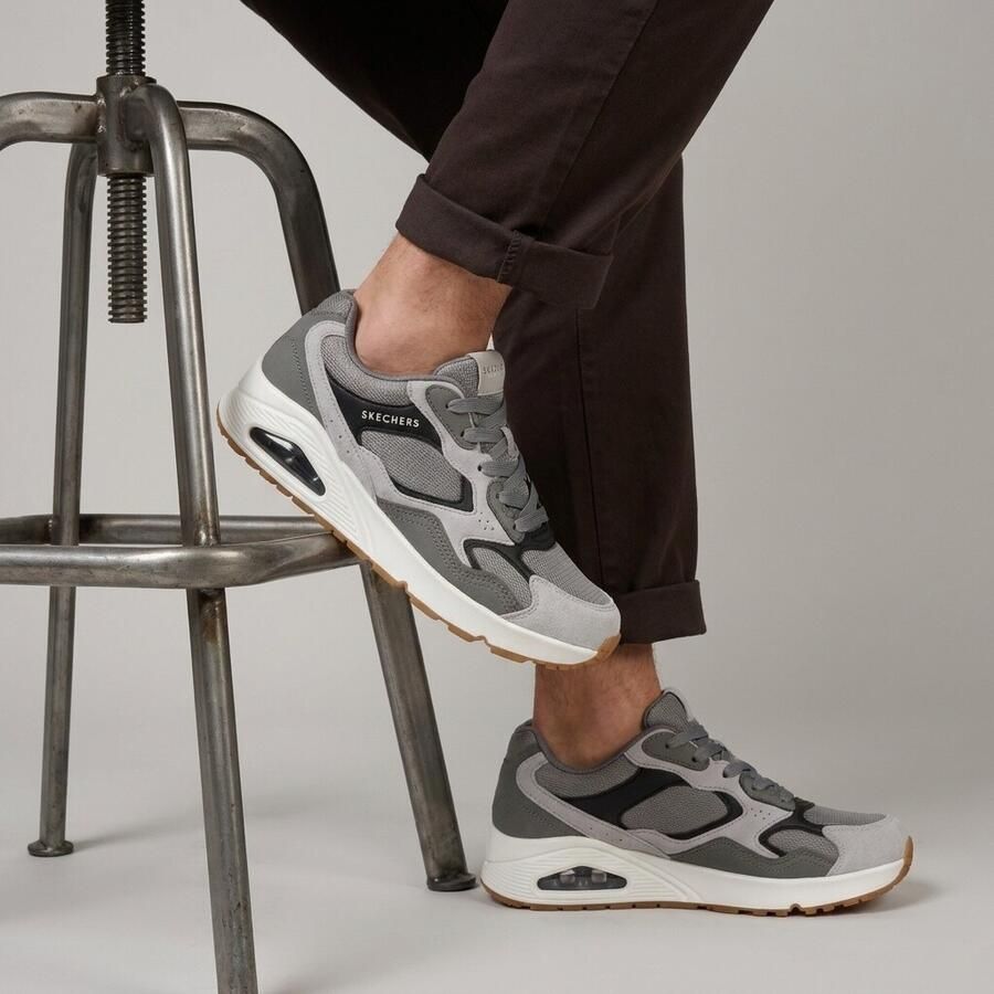 Skechers Uno Heren Sneakers Donkergrijs
