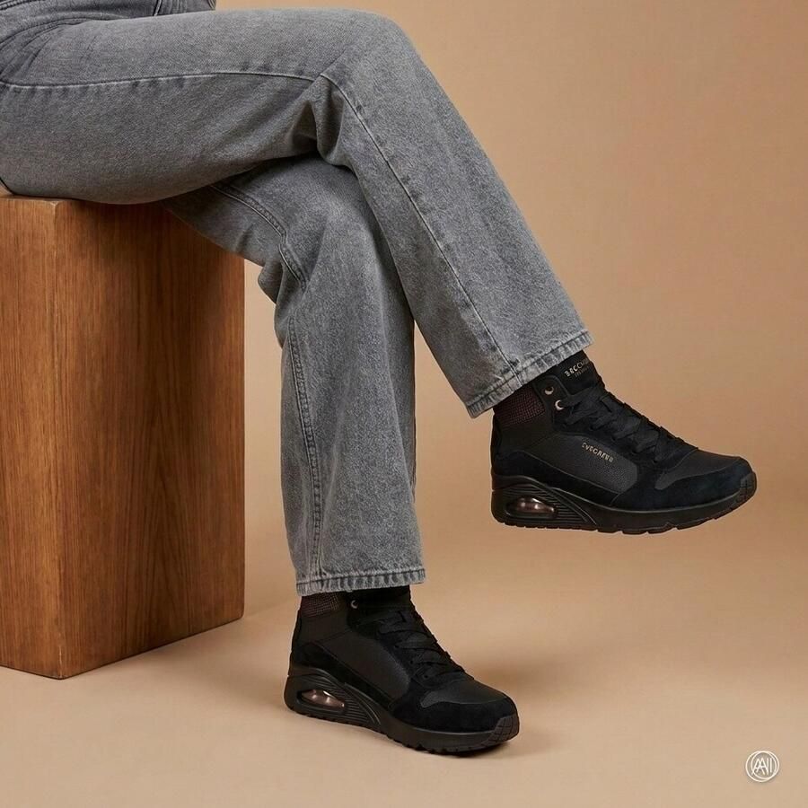 Skechers Uno Stacre Shine Veterboots zwart