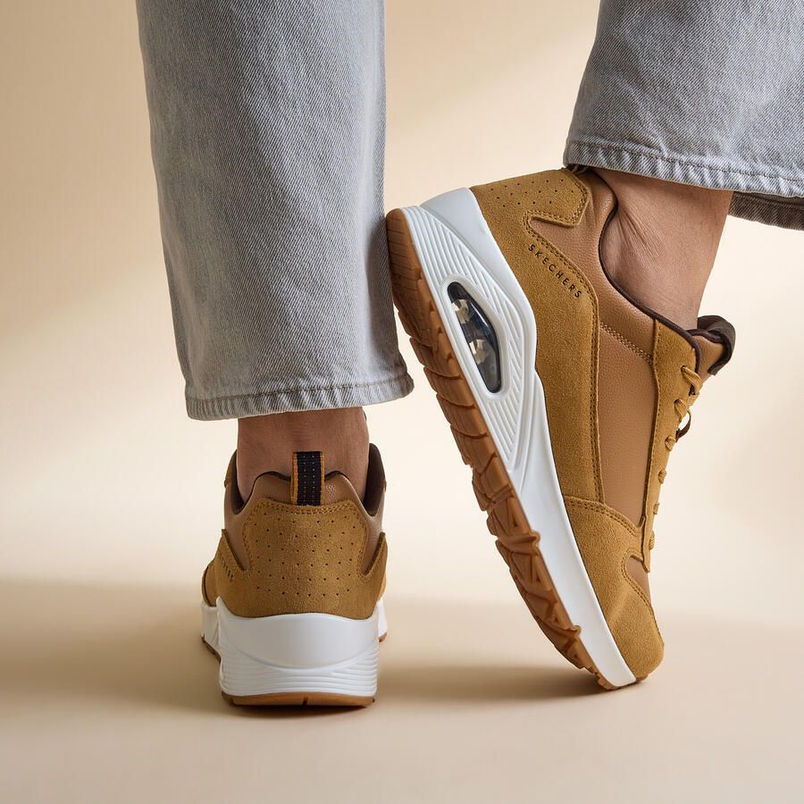 Skechers Sneakers Uno Stacre met luchtkamerzool vrijetijdsschoen lage schoen veterschoen