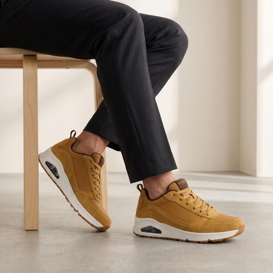 Skechers Sneakers Uno Stacre met luchtkamerzool vrijetijdsschoen lage schoen veterschoen