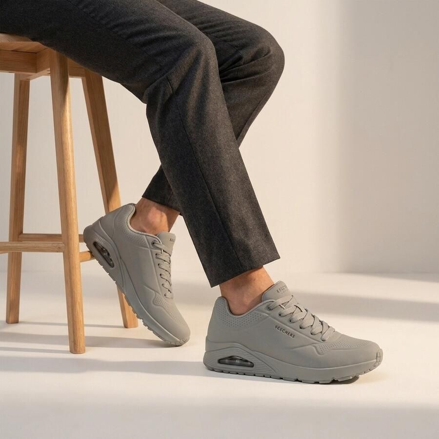 Skechers Air Stand Sneaker Grijs Groen Gray Heren - Foto 4