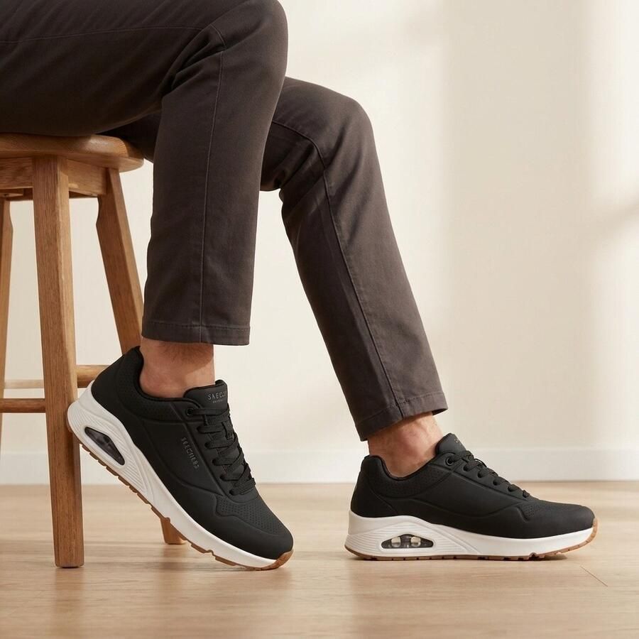 Skechers Sneakers met sleehak Uno Stand on Air Vrijetijdsschoen lage schoen veterschoen met fijne perforatie - Foto 13