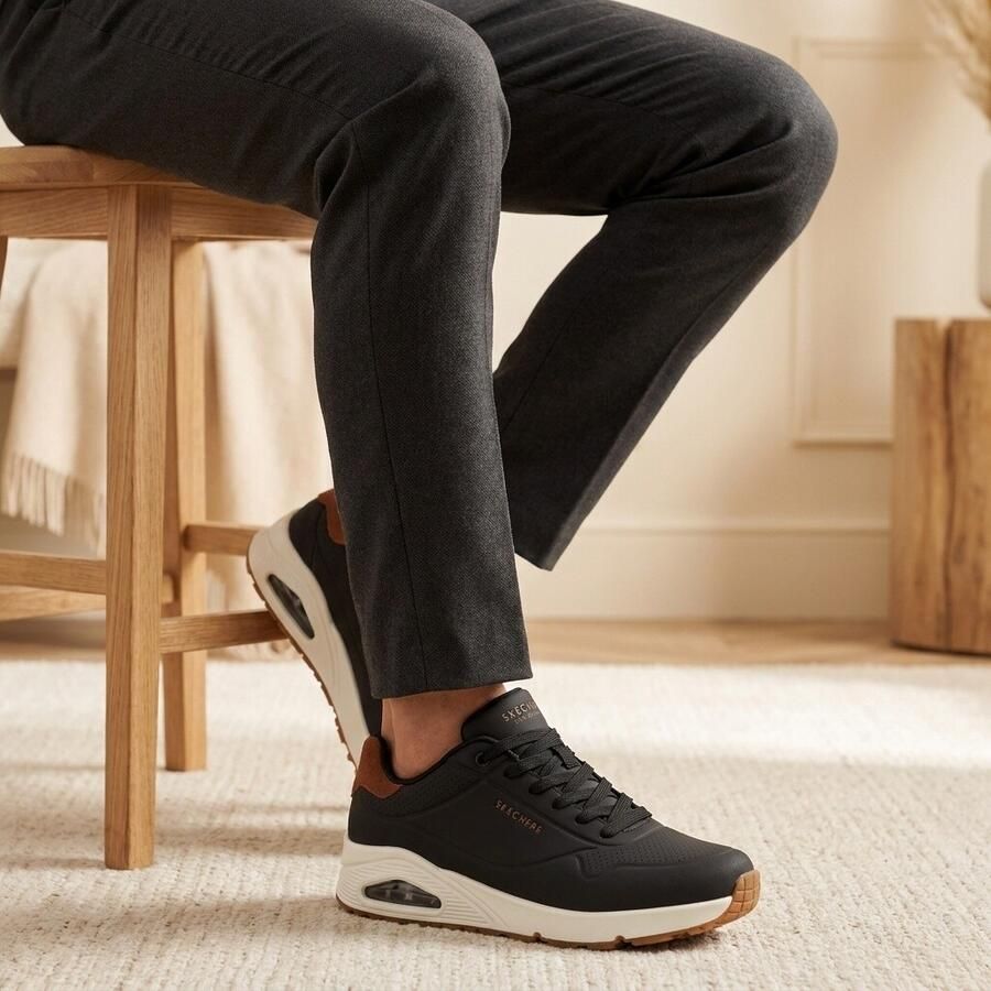 Skechers Air-Cooled Memory Foam Jogging Sneaker Black Heren - Foto 2
