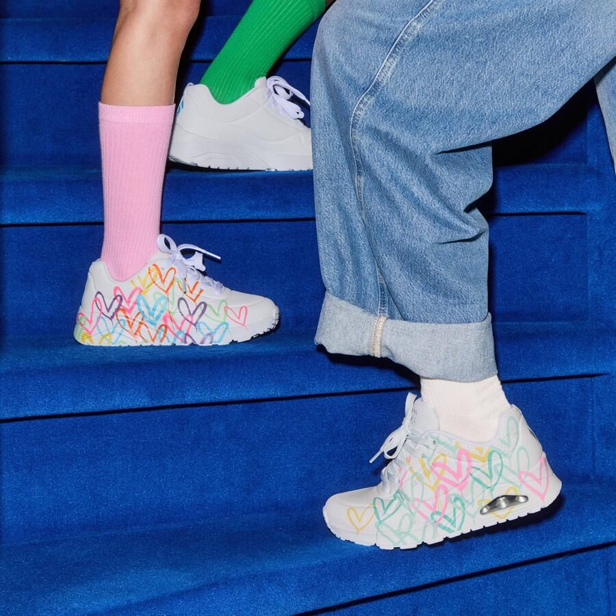 Skechers Uno Lite Spread The Love Meisjes Sneakers Wit Mutlicolour