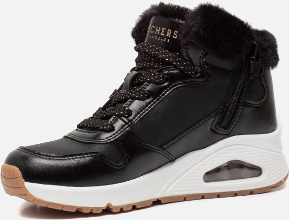 Skechers Uno Cozy Sneakers zwart Leer