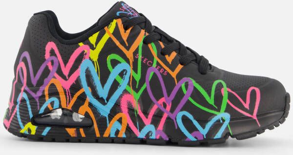 Skechers Sneakers UNO HIGHLIGHT LOVE vrijetijdsschoen lage schoen veterschoen met hartjes-print