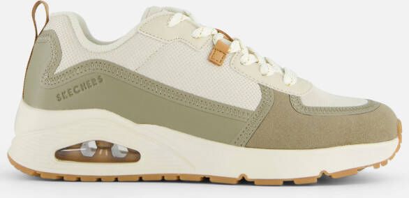 Skechers Beige en olijfgroene sneaker met Air-Cooled Memoryfoam Beige Heren