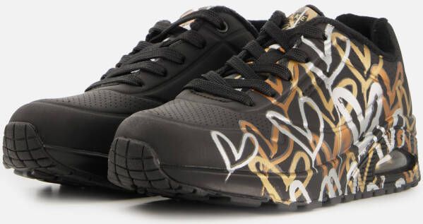 Skechers Sneakers UNO METALLIC LOVE Vrijetijdsschoen lage schoen veterschoen met trendy metallic-print