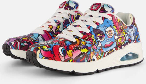 Skechers Uno Color Doodle 183500-MLT Mannen Veelkleurig Sneakers