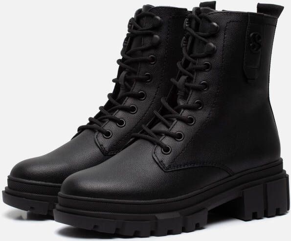 S.Oliver Veterboots zwart Synthetisch