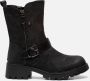 Super Cracks Supercracks gevoerde dames biker boots zwart - Thumbnail 1