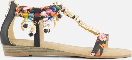 Supercracks Sandalen zwart Imitatieleer