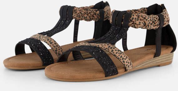 Supercracks Sandalen zwart Textiel