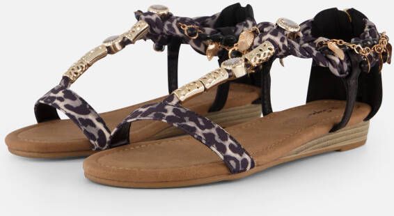 Supercracks Sandalen zwart Textiel