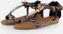 Supercracks Sandalen zwart Textiel - Thumbnail 1