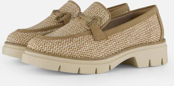 tamaris Buckle Instappers taupe Textiel