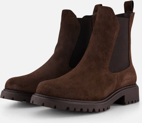 Tamaris dames Chelsea boot leren laarzen enkellaarzen dames M2542741 donkerbruin