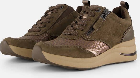 Tamaris Comfort Sneakers taupe Leer Dames