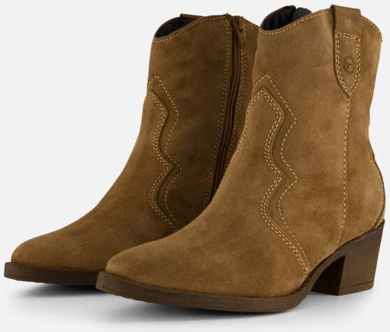 Tamaris Cowboy laars blokhak festival westernlaarzen met modieuze contraststiksels