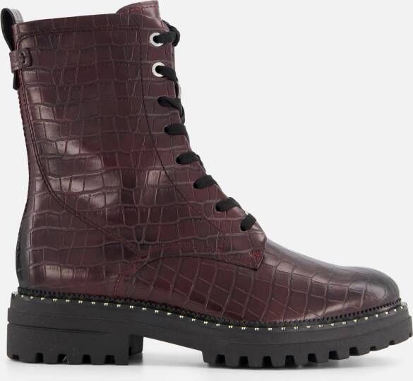 tamaris Croco Veterboots bordeaux Synthetisch