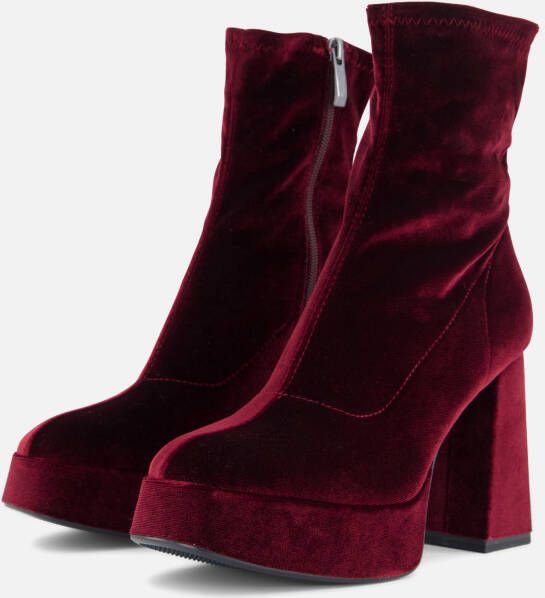 Tamaris Stijlvolle Bordeaux Laarzen met Blokhak Red Dames
