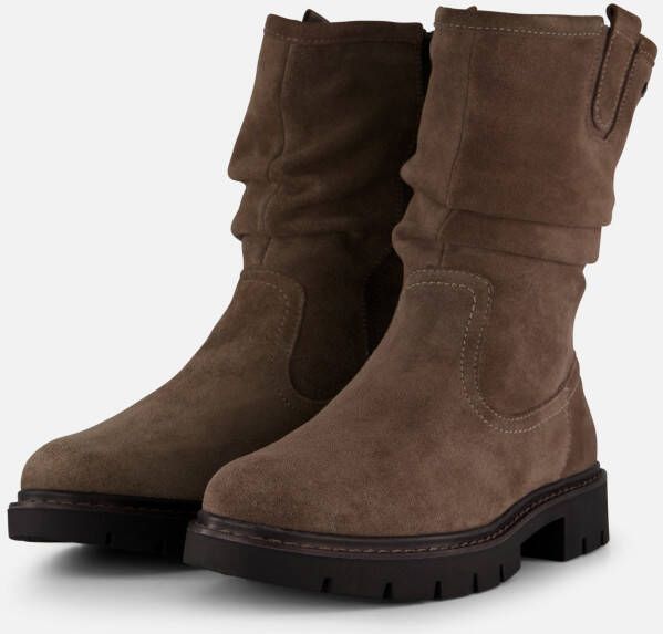Tamaris Enkellaarsjes taupe Leer Dames