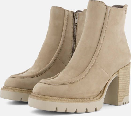 tamaris Enkellaarsjes taupe Leer
