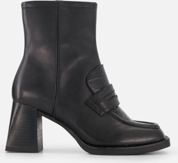 Tamaris Trendy vegan enkellaars met opvallende hak Black Dames