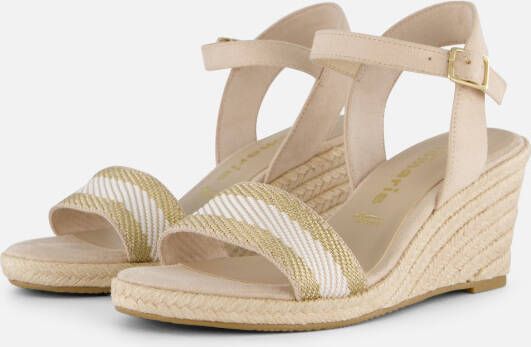 Tamaris Sleehaksandaaltjes zomerschoen sandaal wig hak met jute-beslag