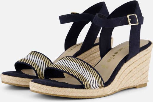 tamaris Espadrilles blauw Textiel