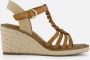 Tamaris Bruine Gevlochten Sleehak Sandalen Brown Dames - Thumbnail 2