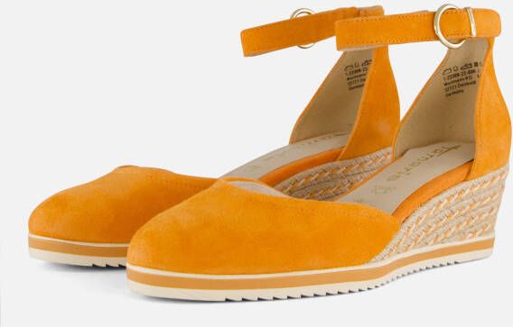 Tamaris Pumps met sleehak instapschoen riemzandan met modieuze jute-afwerking