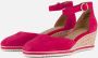 Tamaris Roze Suède Sleehak Espadrille Sandaal Pink Dames - Thumbnail 2