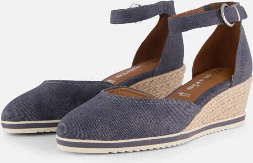 tamaris Espadrilles Sleehak blauw Textiel