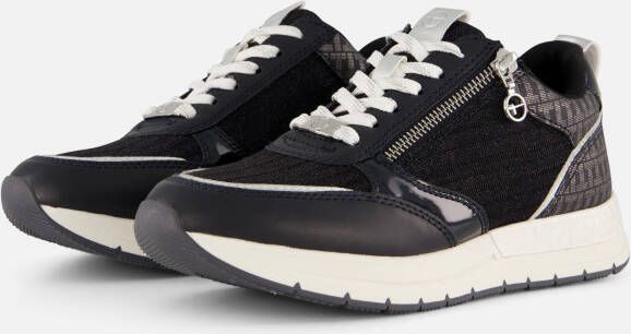 Tamaris Sneakers met sleehak vrijetijdsschoen lage schoen veterschoen met trendy metallic-details