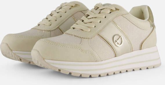 Tamaris Plateausneakers plateau vrijetijdsschoen lage schoen veterschoen in materiaalmix
