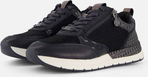 Tamaris Sneakers met sleehak vrijetijdsschoen lage schoen veterschoen met trendy metallic-details