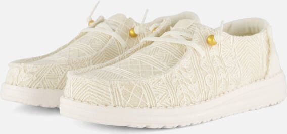 Tamaris HEYDUDE Wendy Crochet Lace Dames Instappers White Gold