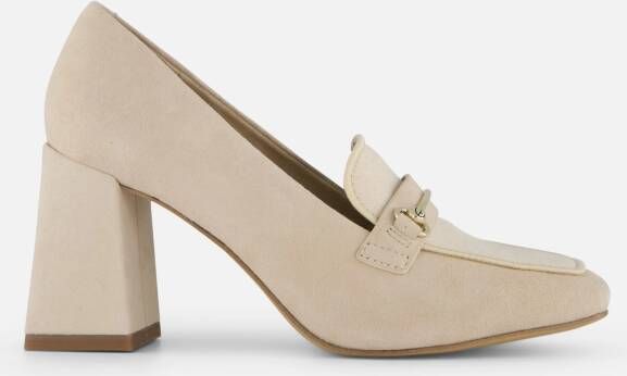 Tamaris Beige Suède Pump met Gouden Detail Beige Dames