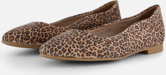 Tamaris Leopard Ballerina's bruin Leer Dames