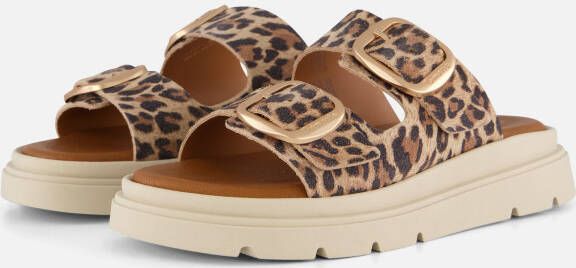Tamaris Leopard Slippers bruin Leer Dames
